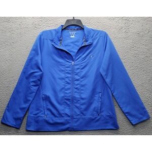 Champion Track Jacket Womens Large Blue Athletic Fit Logo Lightweight Full Zip